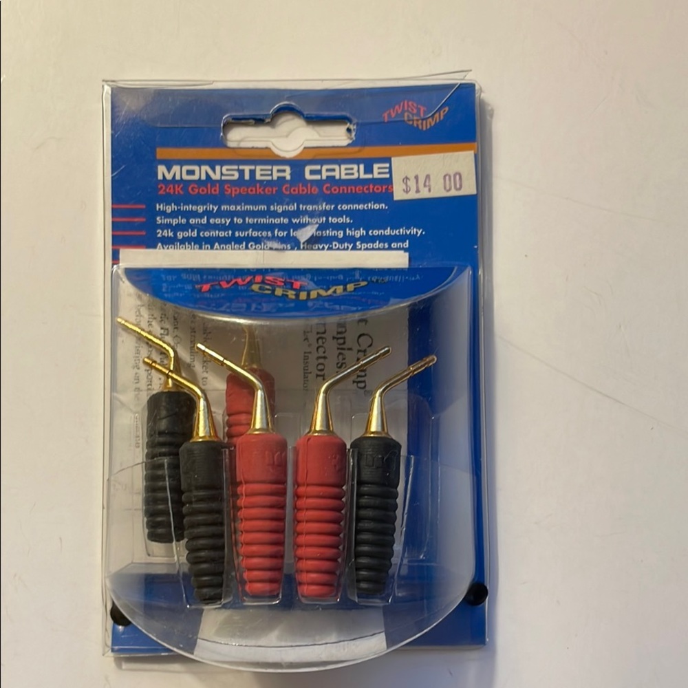 Monster Cable Gold Speaker Cable Connectors - Red and Black